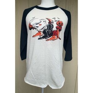 Flaming Mamie Women’s Halloween Trio Long Sleeve 3/4 Tee Shirt XL